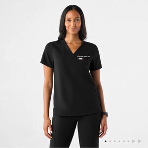Figs Catarina Black Short Sleeve Scrub Top